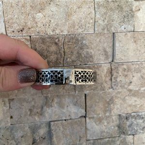 COACH Silver Black Bangle
